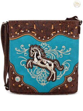 Western Embroidered Horse Crossbody Purse Cowgirl Shoulder Handbag Concealed